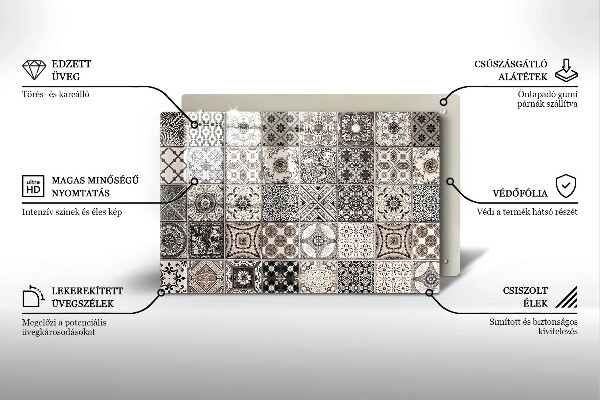 Kryt na indukčnú dosku Dekoratívne dlaždice