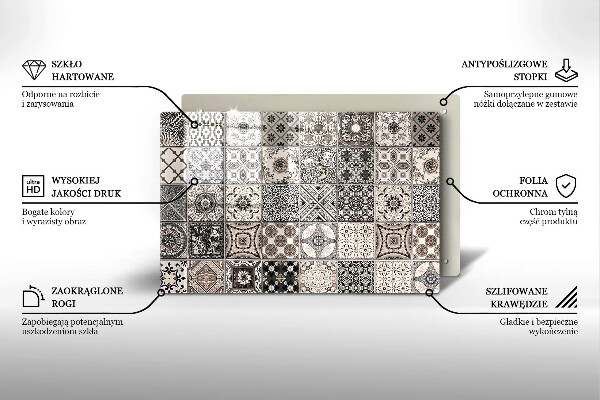 Kryt na indukčnú dosku Dekoratívne dlaždice