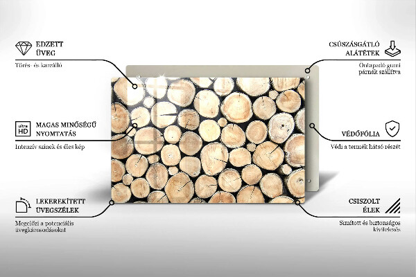 Kryt na indukčnú dosku Drevené kmene stromov