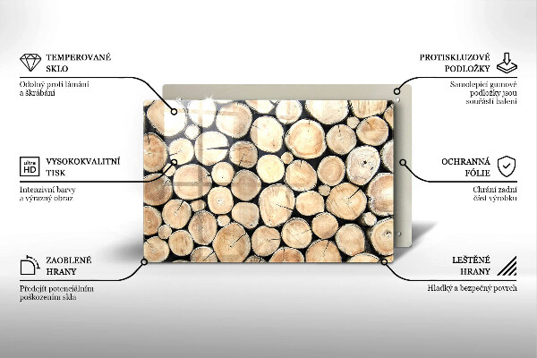Kryt na indukčnú dosku Drevené kmene stromov