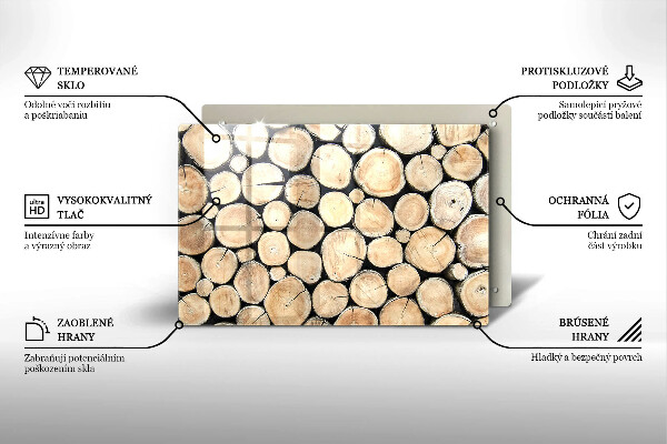 Kryt na indukčnú dosku Drevené kmene stromov