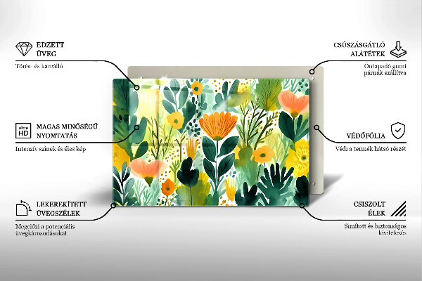 Krycia doska na sporák Maľované kvety