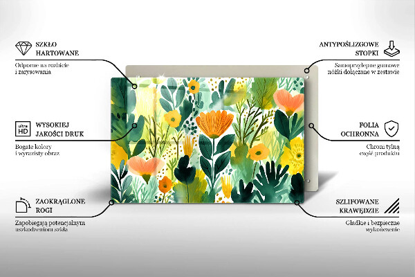 Krycia doska na sporák Maľované kvety