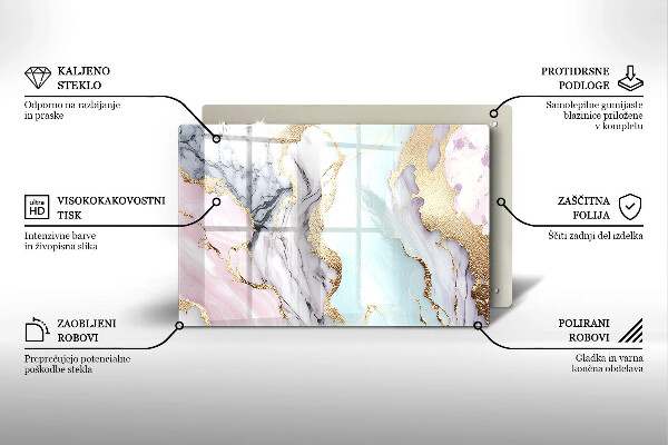 Krycia doska na sporák Pastelový mramor