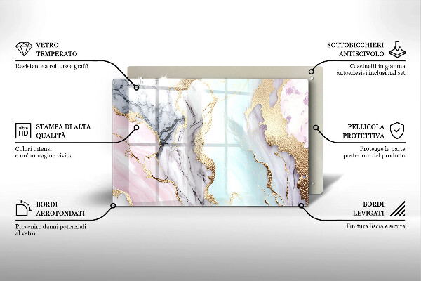 Krycia doska na sporák Pastelový mramor
