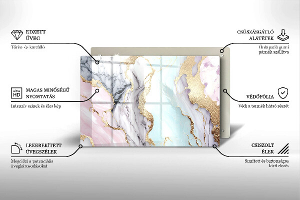 Krycia doska na sporák Pastelový mramor