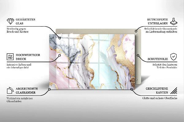 Krycia doska na sporák Pastelový mramor