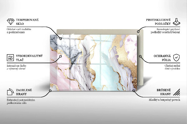 Krycia doska na sporák Pastelový mramor