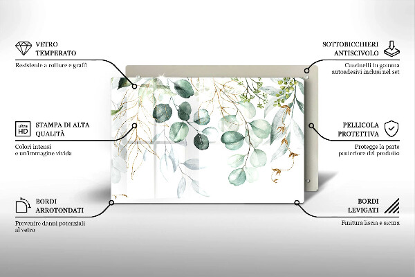 Krycia doska na sporák Maľované rastliny