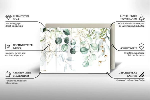 Krycia doska na sporák Maľované rastliny