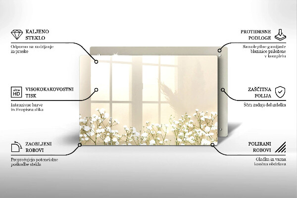 Sklo za varnú dosku Sadrové boho kvety