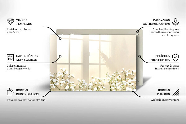 Sklo za varnú dosku Sadrové boho kvety