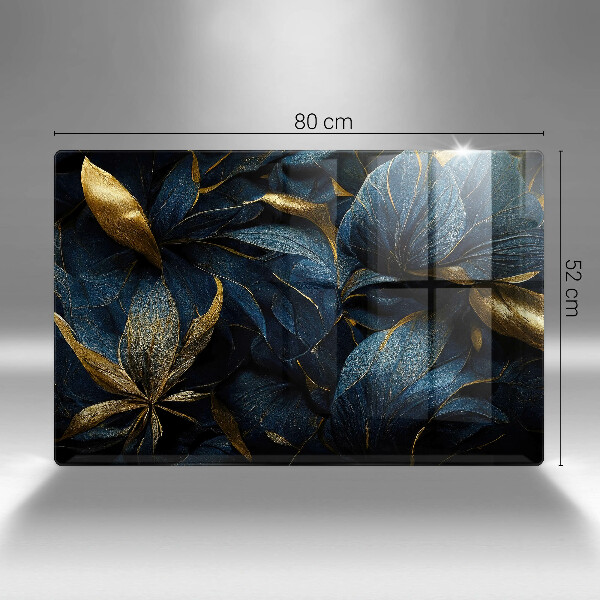 Sklo za varnú dosku Ozdobné listy so zlatom