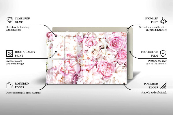 Sklo za varnú dosku Pivoňková kytica