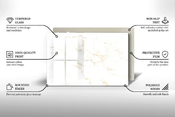 Sklo za varnú dosku Elegantný mramorový kameň