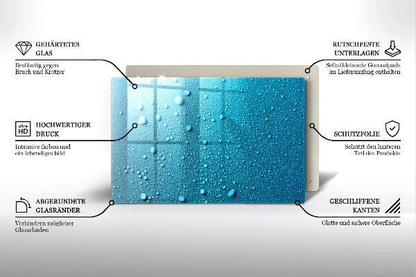 Sklo za varnú dosku Kvapky vody