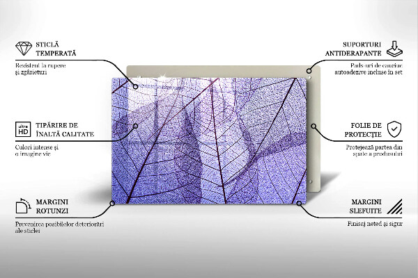 Sklo za varnú dosku Listy so žilami