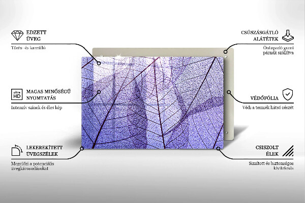 Sklo za varnú dosku Listy so žilami