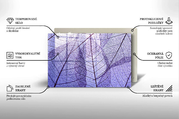 Sklo za varnú dosku Listy so žilami