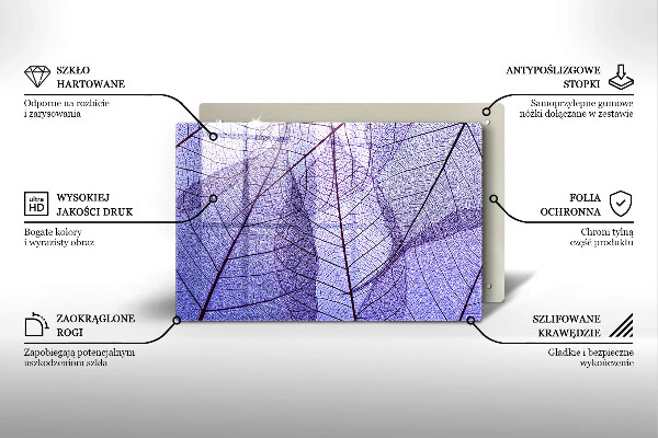 Sklo za varnú dosku Listy so žilami