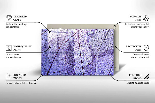 Sklo za varnú dosku Listy so žilami