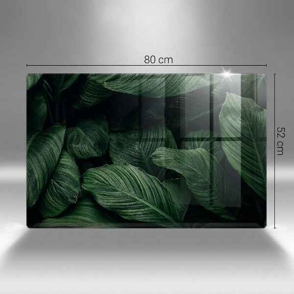 Kalené sklo za sporák Tmavé listy