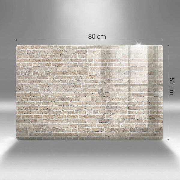 Kalené sklo za sporák Svetlá tehlová stena