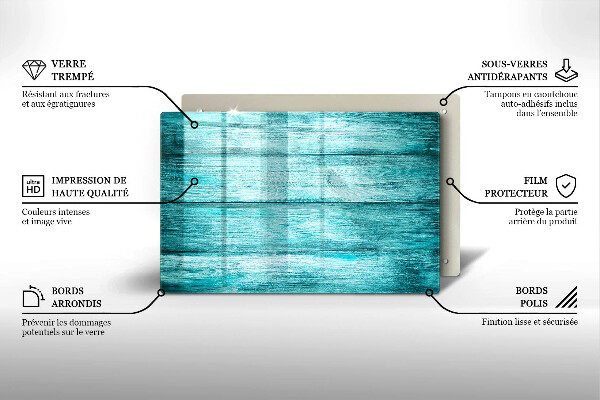 Kalené sklo za sporák Vintage drevené dosky