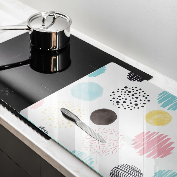 Kalené sklo za sporák Maľované tvary