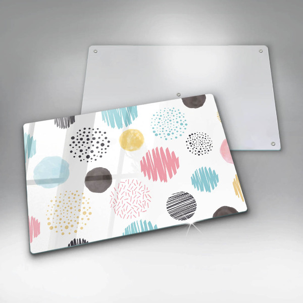 Kalené sklo za sporák Maľované tvary