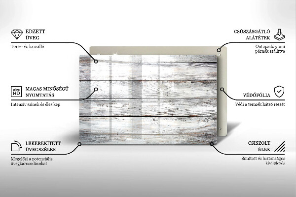 Kalené sklo za sporák Svetlé drevené dosky
