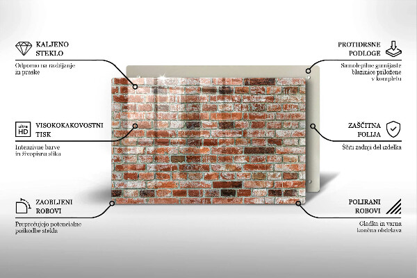 Kalené sklo za sporák Stará tehlová stena