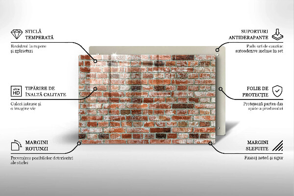 Kalené sklo za sporák Stará tehlová stena