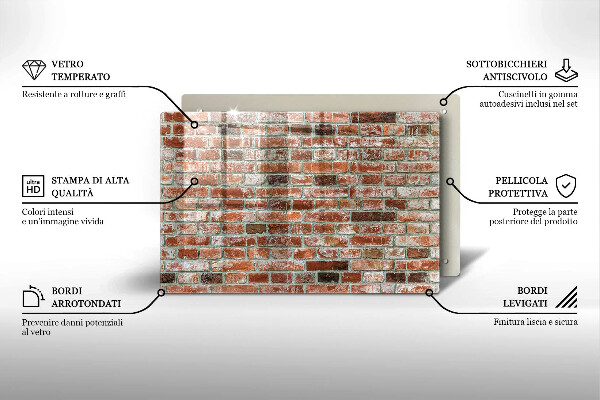 Kalené sklo za sporák Stará tehlová stena