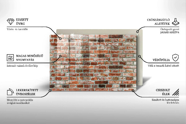 Kalené sklo za sporák Stará tehlová stena