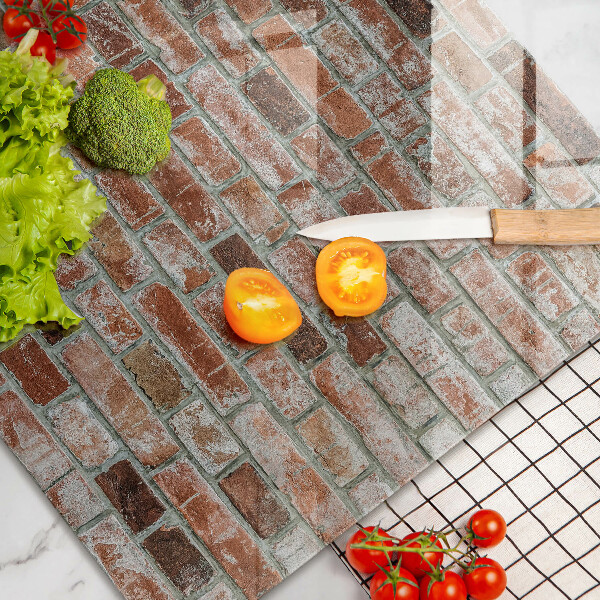 Kalené sklo za sporák Stará tehlová stena