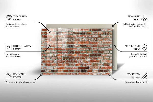 Kalené sklo za sporák Stará tehlová stena