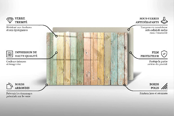 Kryt na indukčnú dosku Farebné vintage dosky