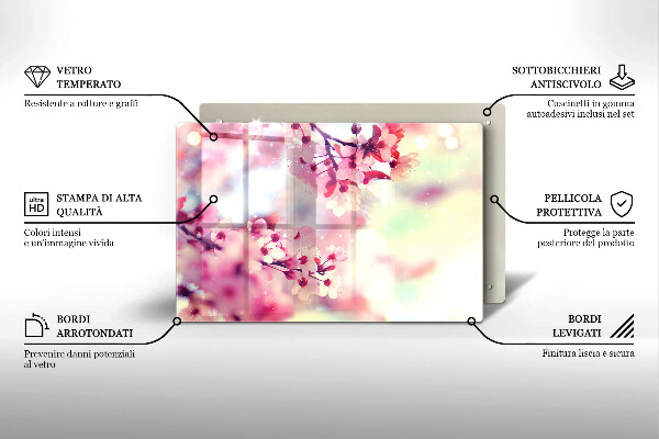 Kryt na indukčnú dosku Prírodné kvety jabloní