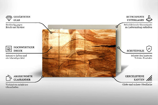 Kryt na indukčnú dosku Textúra drevenej dosky