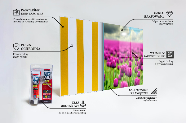 Nástenný panel  Pole ružových tulipánov lúka