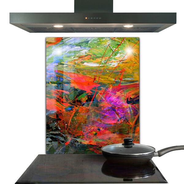 Sklenený obklad do kuchyne Farebná explózia