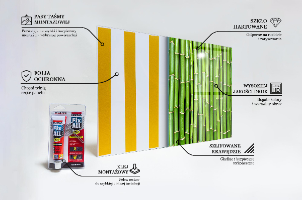 Sklenený obklad do kuchyne Ázijský bambus