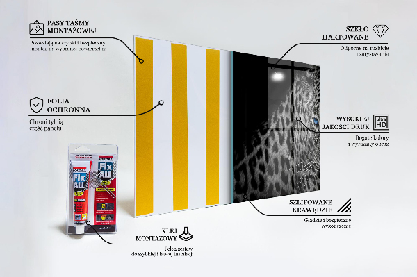 Sklenený obklad do kuchyne Divoká mačka tmavého pantera