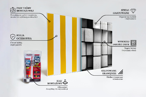 Sklenený obklad do kuchyne Kocky geometrický vzor