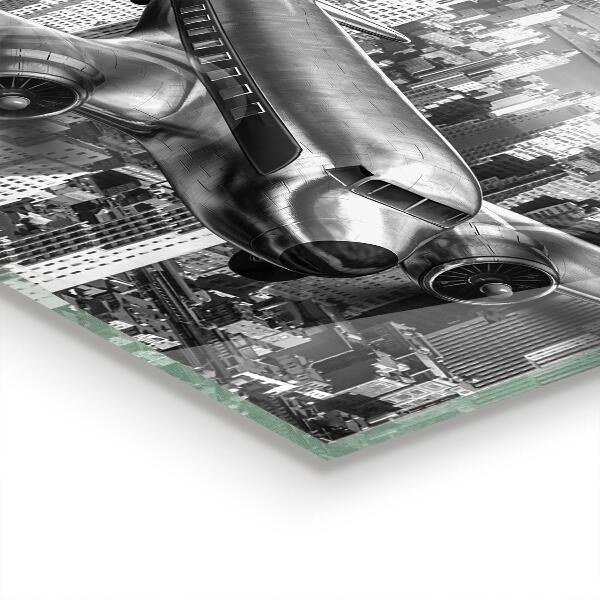 Sklenený obklad do kuchyne Lietadlo nad new yorkom