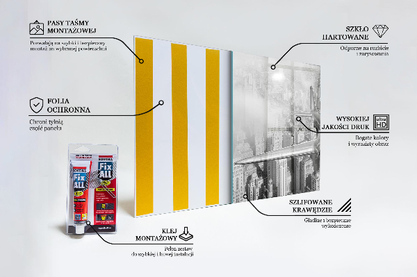 Sklenený obklad do kuchyne Lietadlo nad new yorkom