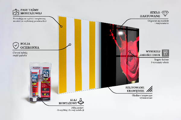 Sklenený obklad do kuchyne Abstrakt červená ruža