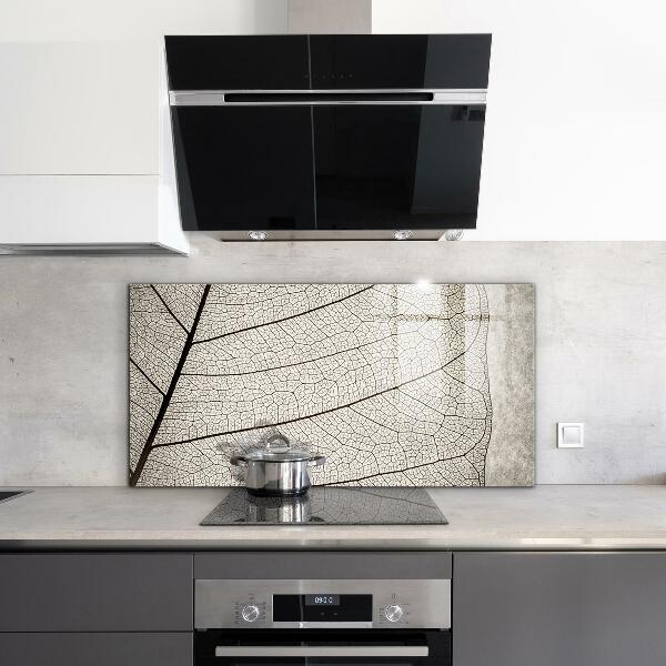 Sklenený obklad do kuchyne Textúra sépiových listov