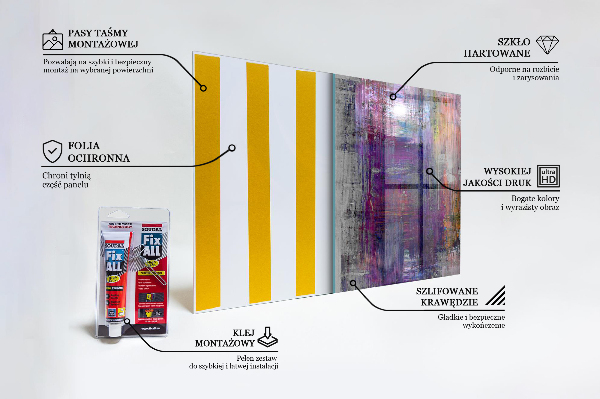 Sklenený obklad do kuchyne Abstraktná maľba